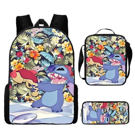 Disney Stitch School Backpack Set With Pencil Case and Lunch Bag Multiple Designs