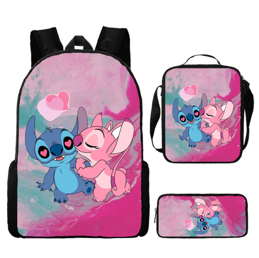 Disney Stitch School Backpack Set With Pencil Case and Lunch Bag Multiple Designs