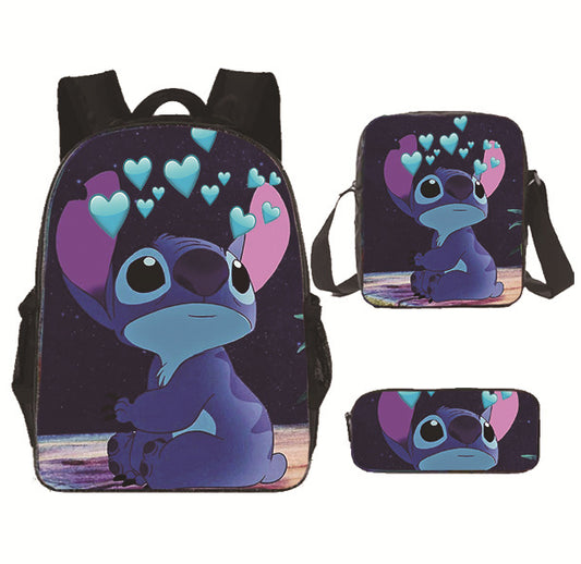 Disney Stitch School Backpack Set With Pencil Case and Lunch Bag Multiple Designs