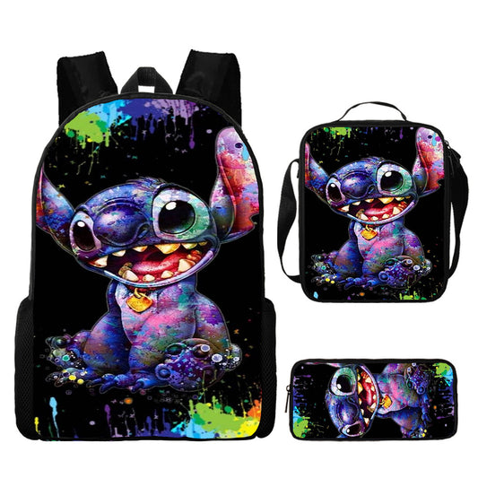 Disney Stitch School Backpack Set With Pencil Case and Lunch Bag Multiple Designs