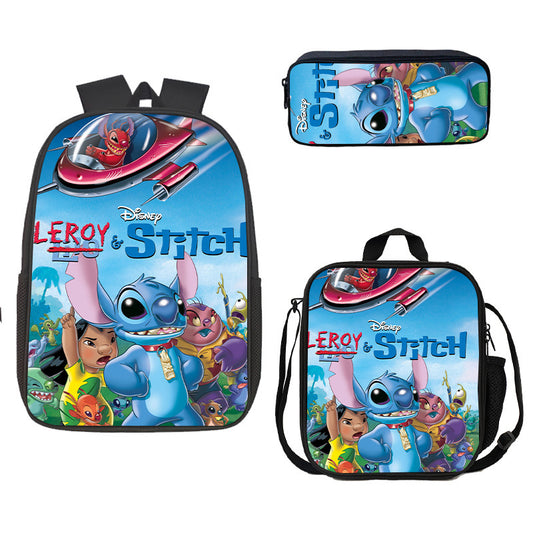 Disney Stitch School Backpack Set With Pencil Case and Lunch Bag Multiple Designs