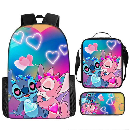 Disney Stitch School Backpack Set With Pencil Case and Lunch Bag Multiple Designs