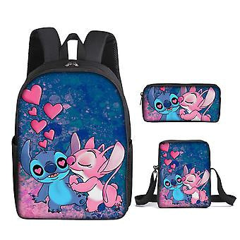Disney Stitch School Backpack Set With Pencil Case and Lunch Bag Multiple Designs