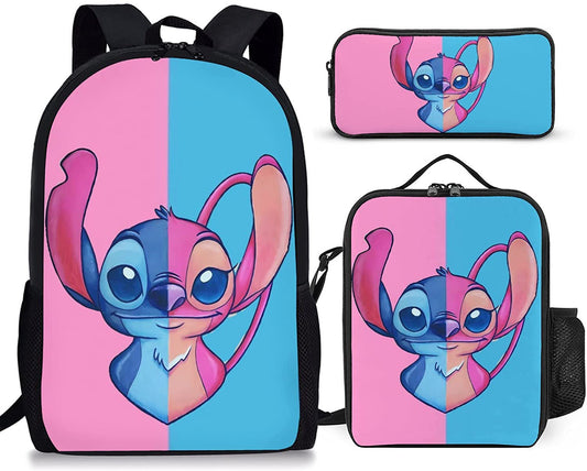 Disney Stitch School Backpack Set With Pencil Case and Lunch Bag Multiple Designs
