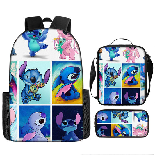 Disney Stitch School Backpack Set With Pencil Case and Lunch Bag Multiple Designs
