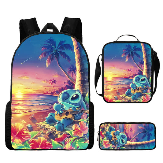 Disney Stitch School Backpack Set With Pencil Case and Lunch Bag Multiple Designs