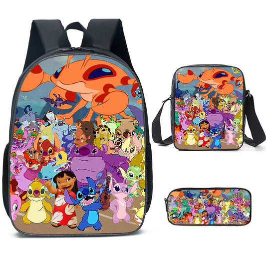 Disney Stitch School Backpack Set With Pencil Case and Lunch Bag Multiple Designs