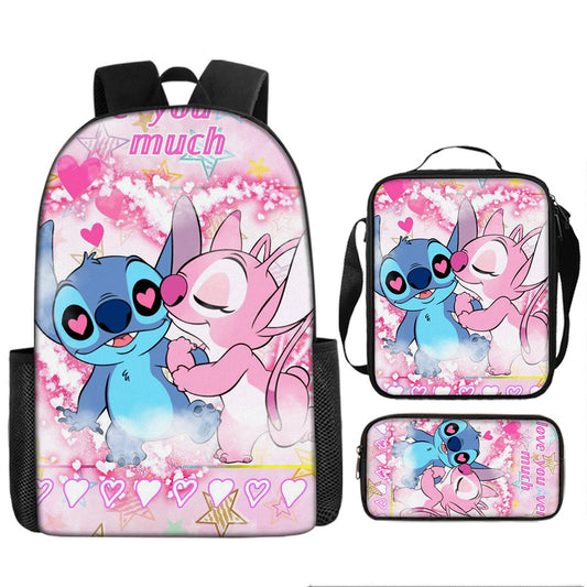 Disney Stitch School Backpack Set With Pencil Case and Lunch Bag Multiple Designs