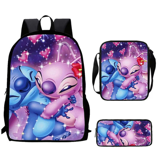 Disney Stitch School Backpack Set With Pencil Case and Lunch Bag Multiple Designs