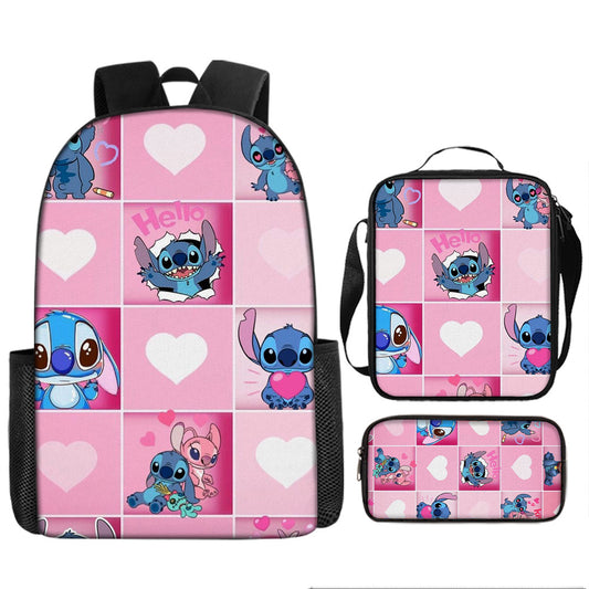 Disney Stitch School Backpack Set With Pencil Case and Lunch Bag Multiple Designs