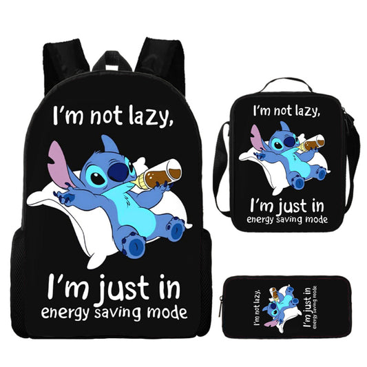 Disney Stitch School Backpack Set With Pencil Case and Lunch Bag Multiple Designs