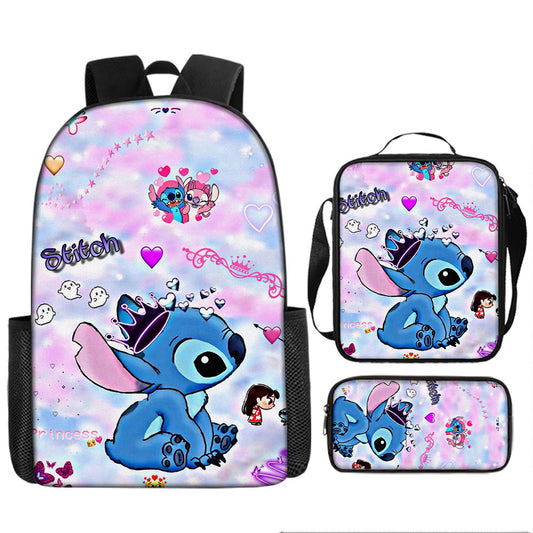 Disney Stitch School Backpack Set With Pencil Case and Lunch Bag Multiple Designs