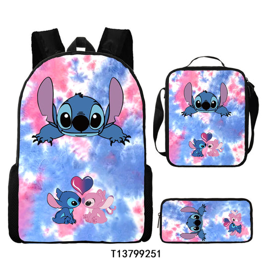 Disney Stitch School Backpack Set With Pencil Case and Lunch Bag Multiple Designs