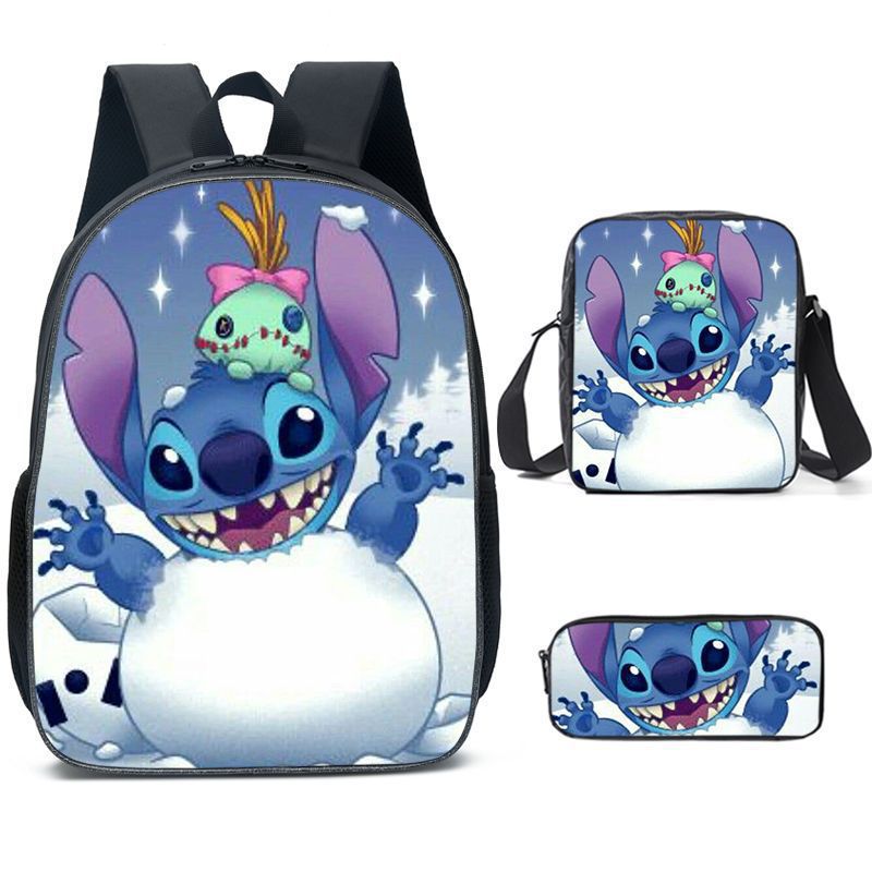 Disney Stitch School Backpack Set With Pencil Case and Lunch Bag Multiple Designs