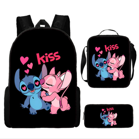 Disney Stitch School Backpack Set With Pencil Case and Lunch Bag Multiple Designs