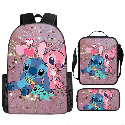 Disney Stitch School Backpack Set With Pencil Case and Lunch Bag Multiple Designs