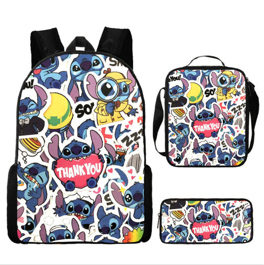 Disney Stitch School Backpack Set With Pencil Case and Lunch Bag Multiple Designs