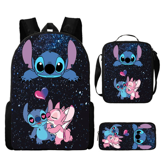 Disney Stitch School Backpack Set With Pencil Case and Lunch Bag Multiple Designs