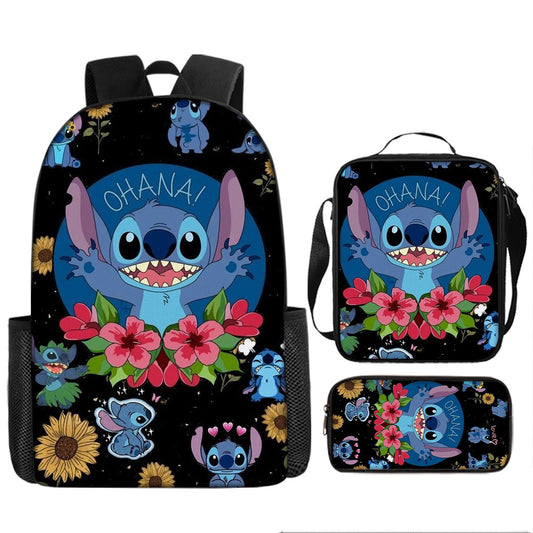 Disney Stitch School Backpack Set With Pencil Case and Lunch Bag Multiple Designs