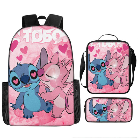 Disney Stitch School Backpack Set With Pencil Case and Lunch Bag Multiple Designs