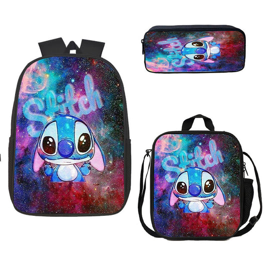 Disney Stitch School Backpack Set With Pencil Case and Lunch Bag Multiple Designs
