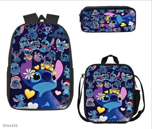 Disney Stitch School Backpack Set With Pencil Case and Lunch Bag Multiple Designs