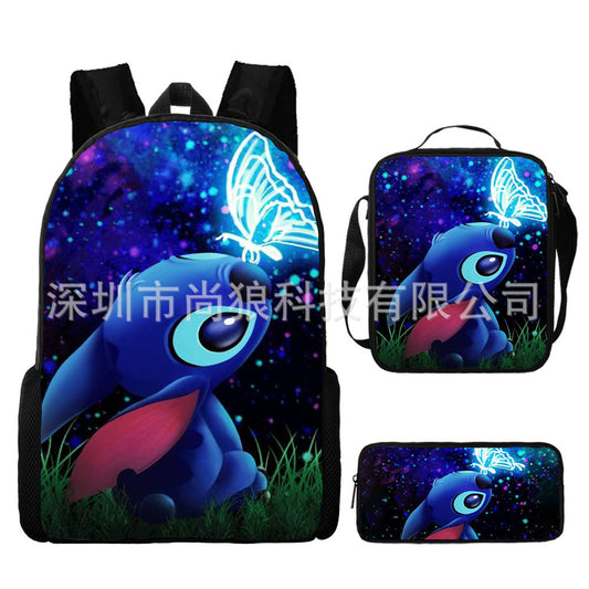 Disney Stitch School Backpack Set With Pencil Case and Lunch Bag Multiple Designs