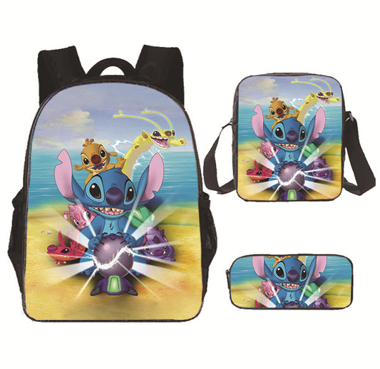 Disney Stitch School Backpack Set With Pencil Case and Lunch Bag Multiple Designs
