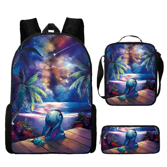 Disney Stitch School Backpack Set With Pencil Case and Lunch Bag Multiple Designs
