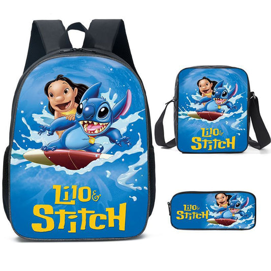 Disney Stitch School Backpack Set With Pencil Case and Lunch Bag Multiple Designs
