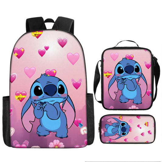 Disney Stitch School Backpack Set With Pencil Case and Lunch Bag Multiple Designs