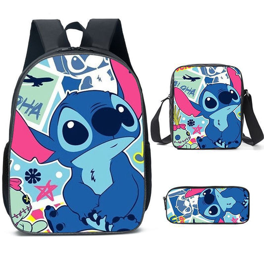 Disney Stitch School Backpack Set With Pencil Case and Lunch Bag Multiple Designs