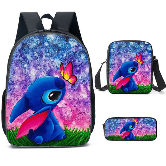 Disney Stitch School Backpack Set With Pencil Case and Lunch Bag Multiple Designs