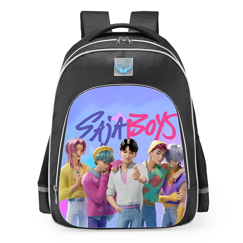 K-Pop Demon Hunters Saja Boys Group Portrait Kpop Anime School Backpack 16inches