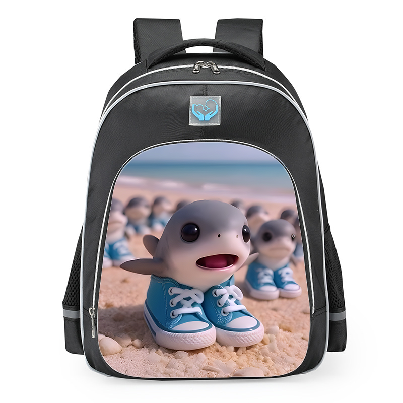 Italian Brainrot Tralaleritos Custom School Backpack 16inches Black