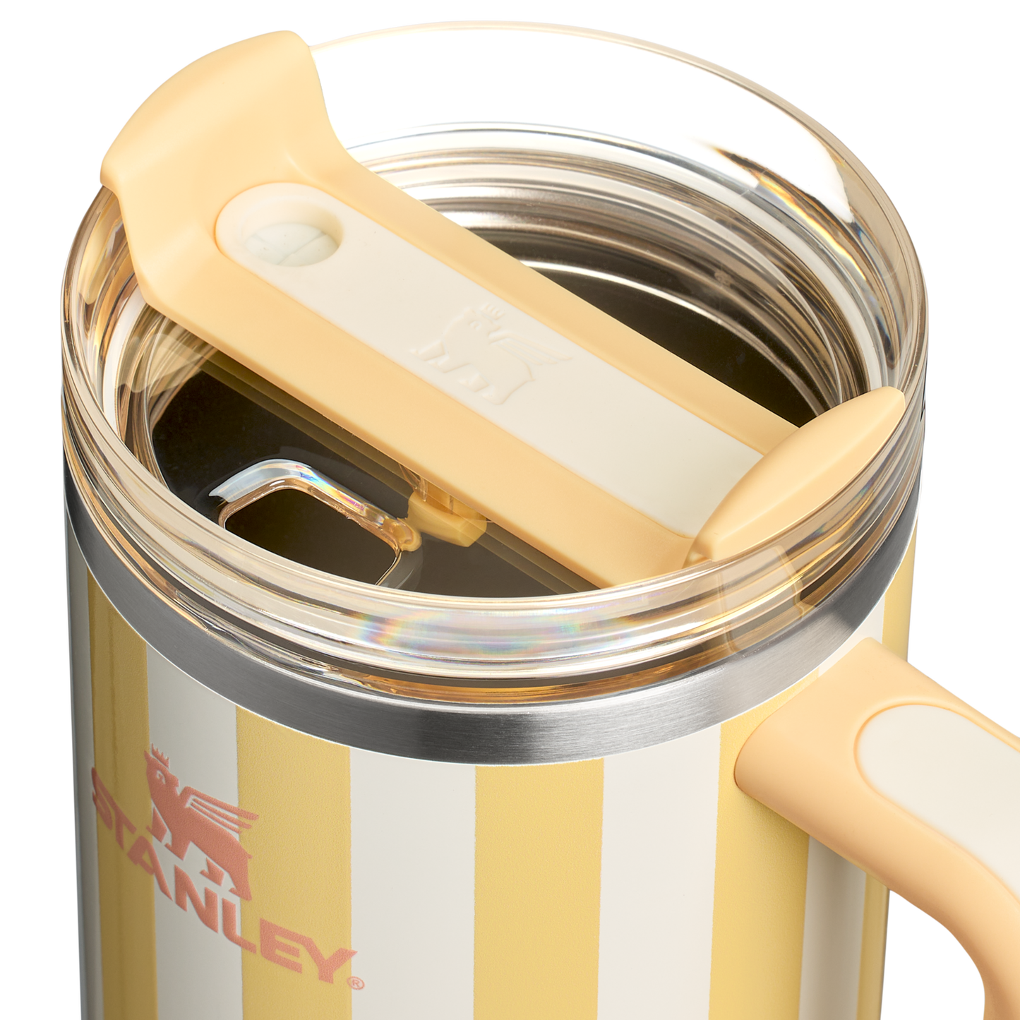 The Stanley Vintage Quencher H2.0 FlowState Tumbler 40oz 1.18L Butter Cabana Gloss Striped Yellow