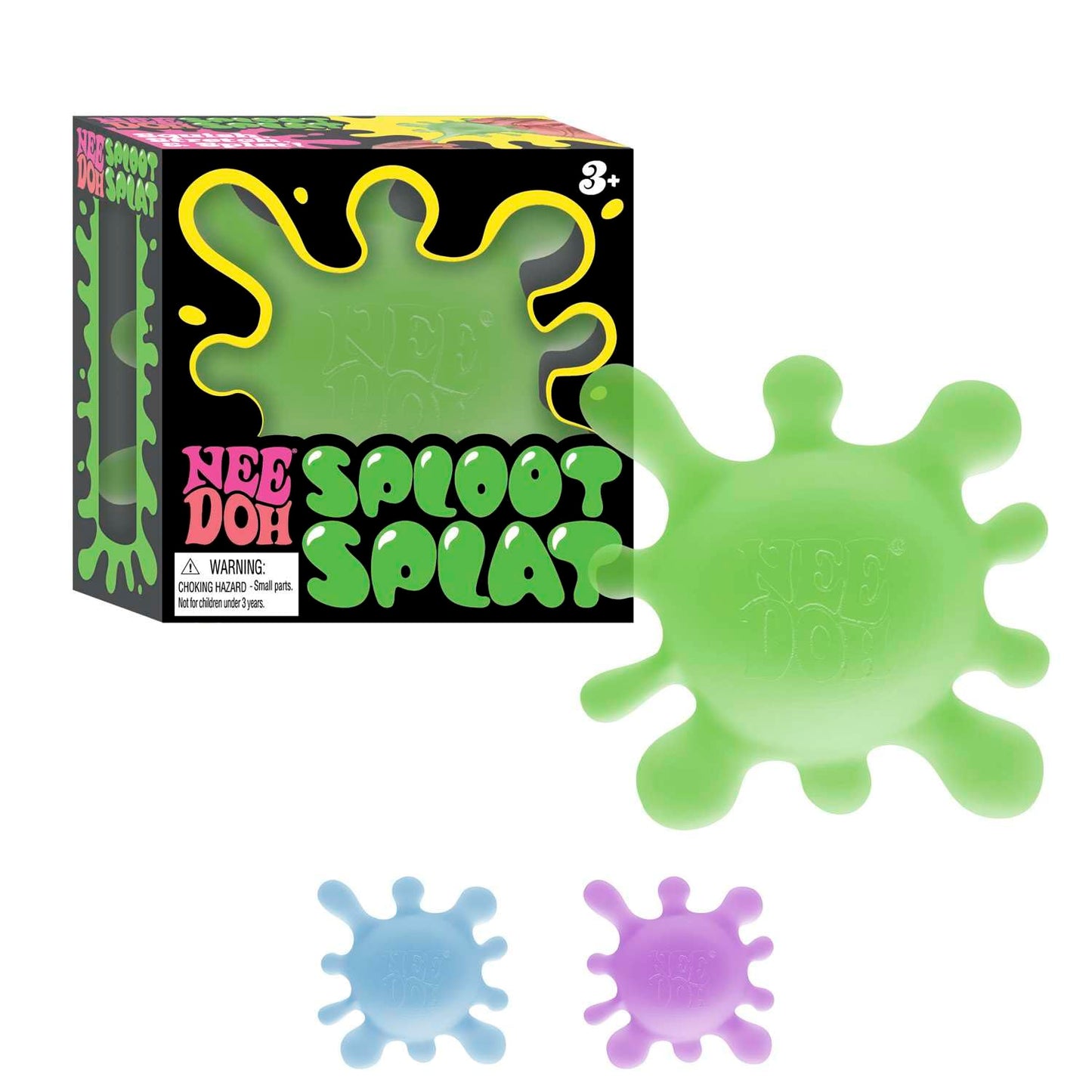 NeeDoh SplootSplat Sensory Squeeze Squish Toy Green Blue Purple