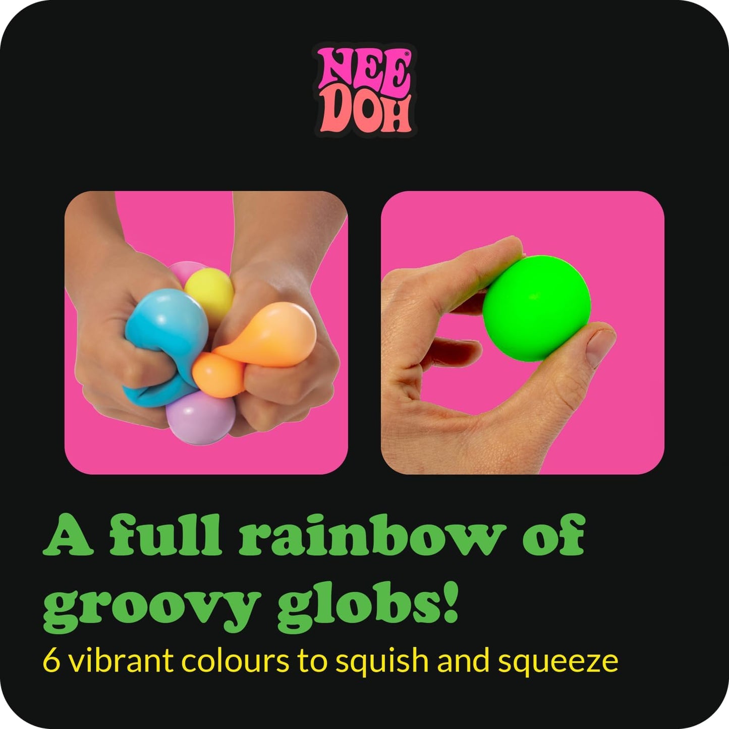 Schylling NeeDoh Rainboh Teenie Sensory Squeeze Squish Toy Multicolor Pack of 6