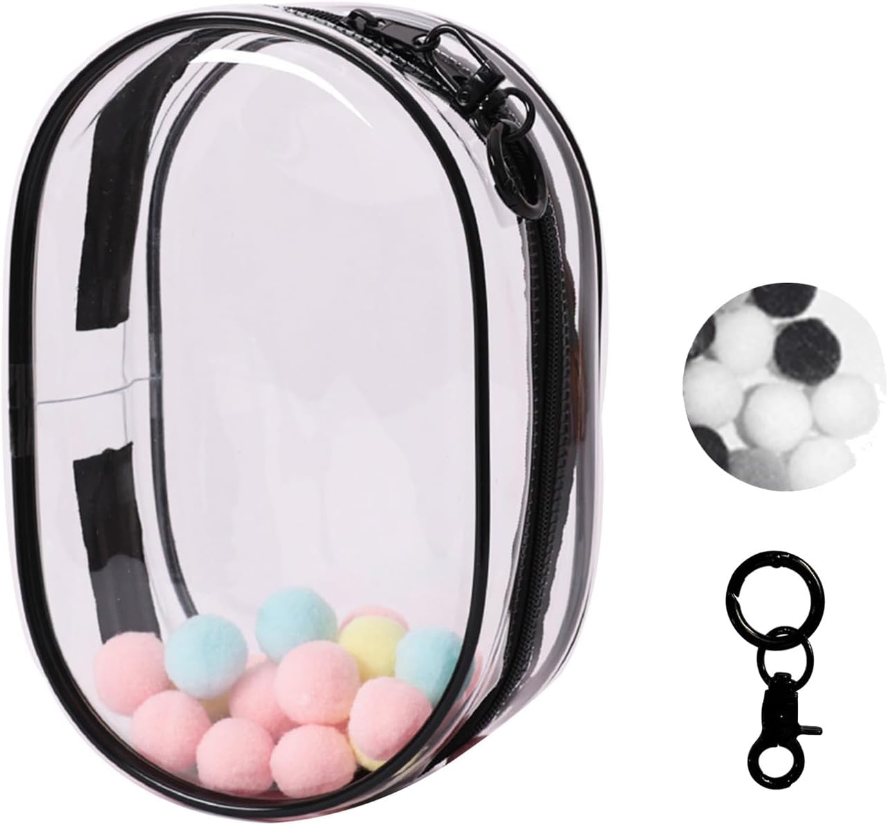 Clear Display Carrying Bag for Labubu Dolls with Keychain 17.5cm 7inches Multiple Colors