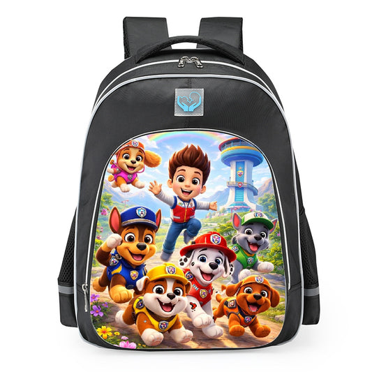 PAW Patrol Adventure Bay Ryder And Pups School Backpack 16inches Black