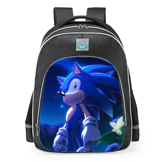 Sonic The Hedgehog Glowing Night Scene School Backpack 16inches