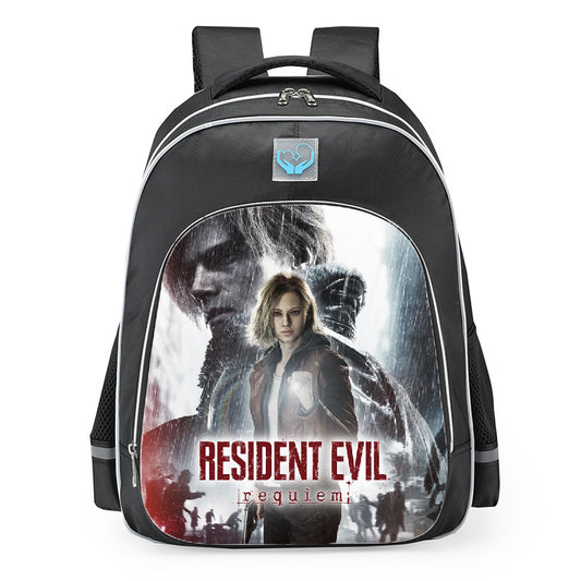 Resident Evil Requiem Leon Kennedy Claire Redfield School Backpack 16inches