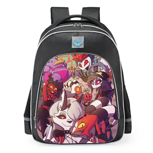 Helluva Boss Group Selfie Amusement Park School Backpack 16inches