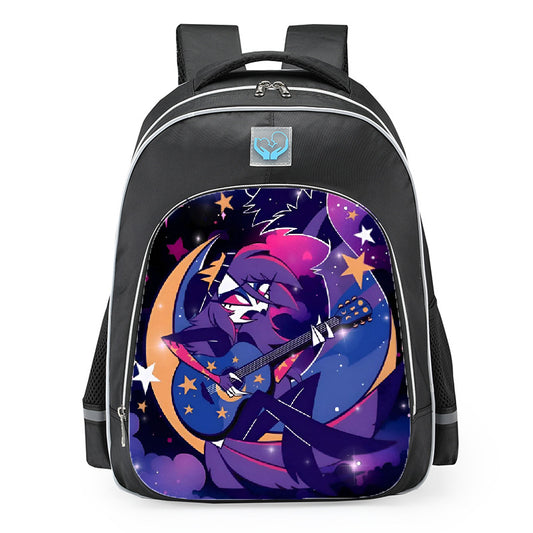 Helluva Boss Octavia Playing Guitar On Moon School Backpack 16inches
