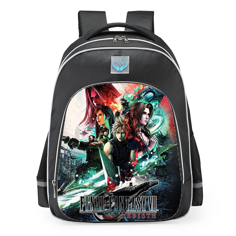 Final Fantasy VII Rebirth Red Sky Character School Backpack 16inches