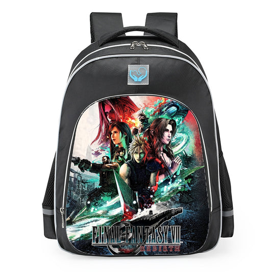 Final Fantasy VII Rebirth Red Sky Character School Backpack 16inches