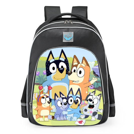 Bluey Family And Friends Backyard Adventure School Backpack 16inches Black