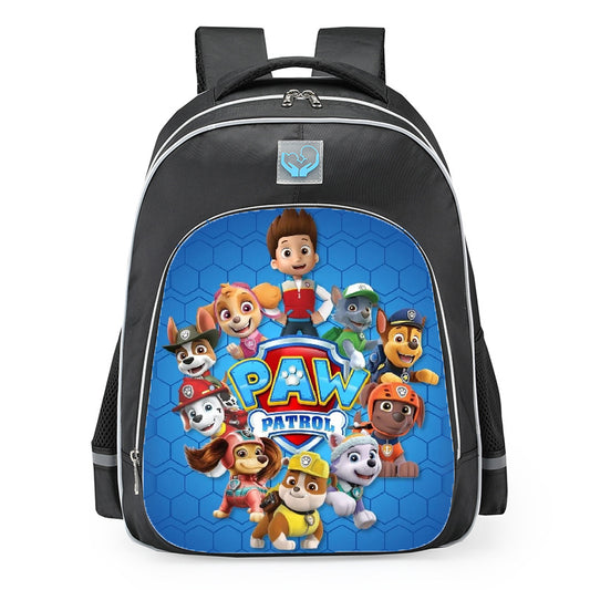 PAW Patrol Ryder And Pups Shield Logo School Backpack 16inches Black