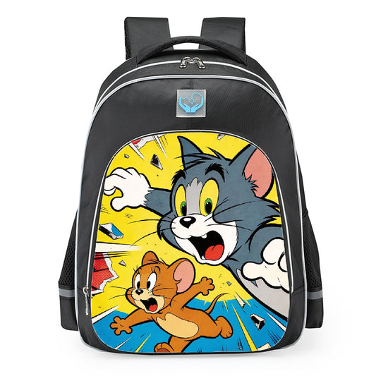 Tom And Jerry Comic Book Pop Art Action School Backpack 16inches
