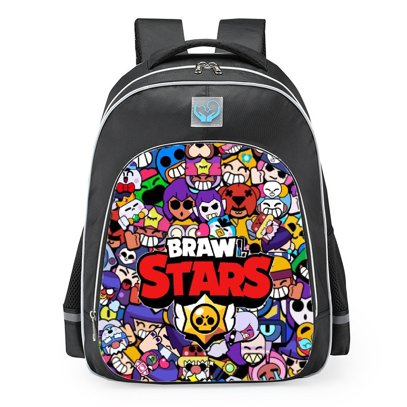 Brawl Stars Logo Character Pattern School Backpack 16inches